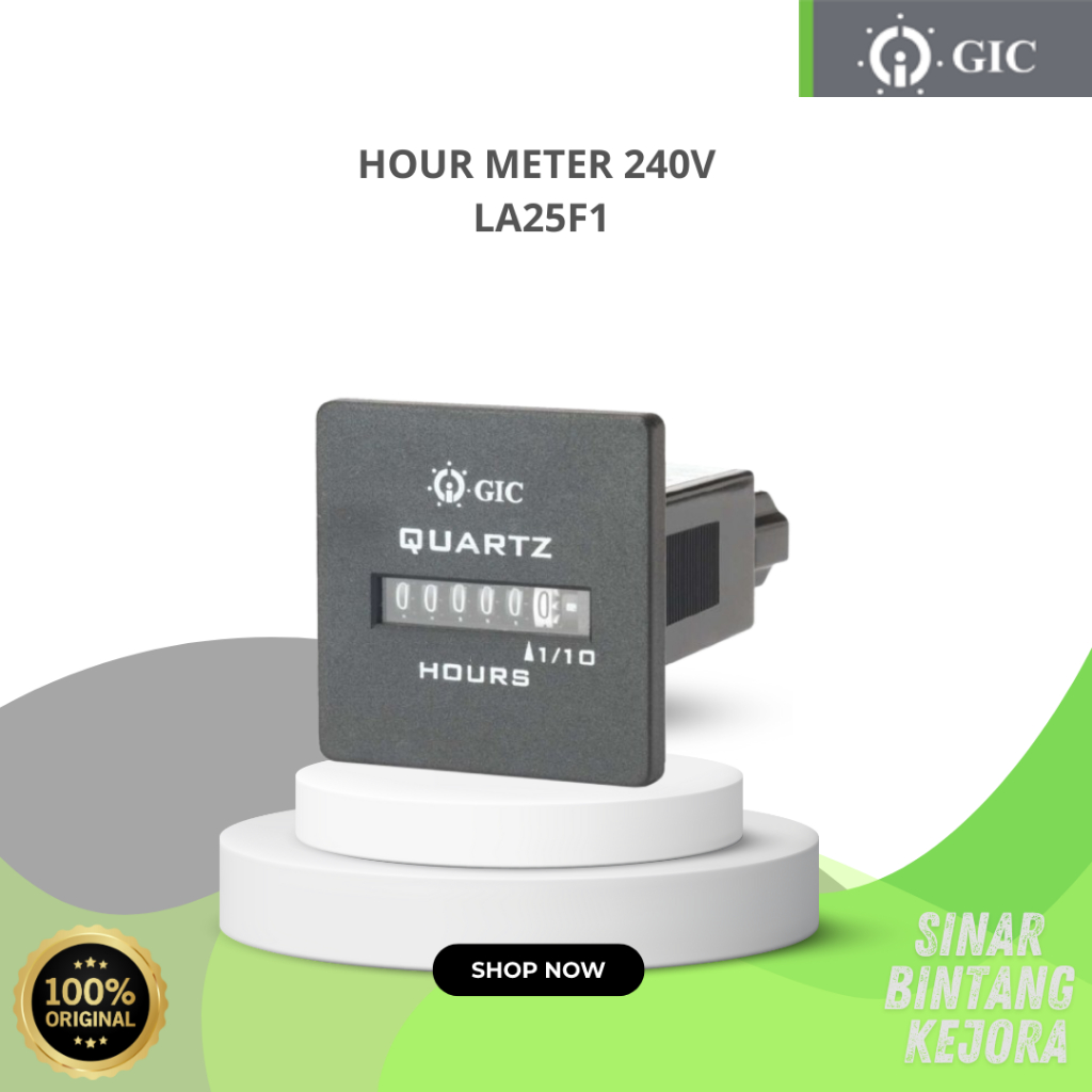 GIC LA25F1 HOUR METER 90-264 VAC, 50/60 Hz