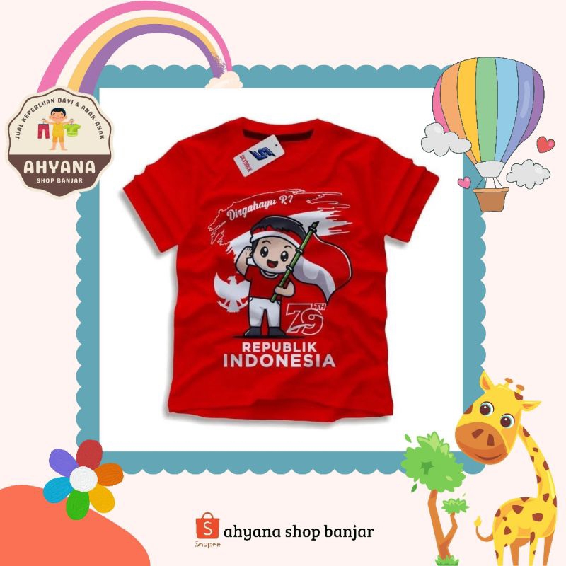 Baju 17 Agustus Anak / Baju Agustusan Anak / Kaos Agustus Anak / Baju Agustus Anak / Baju HUT RI Ke 