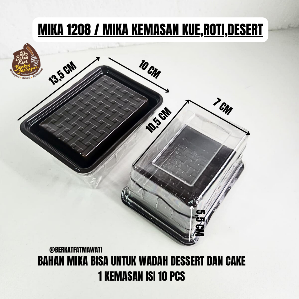 MIKA 1208 / MIKA DESSERT / MIKA COKLAT PERSEGI PANJANG / 10 PCS