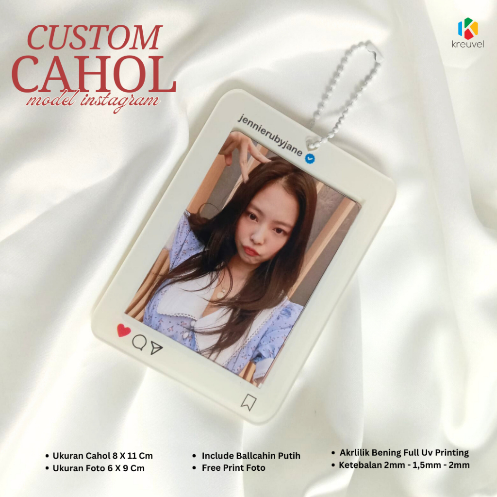 Custom Photocard Holder Instagram / Acrylic Photocard Holder / Custom Cahol
