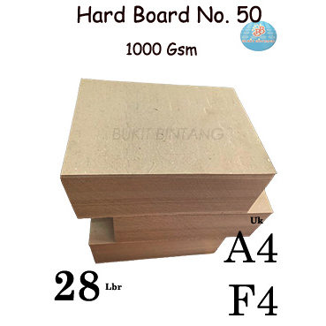Hard Board No 50 / Karton abu 1000 gr  Ukuran A4 dan F4 , Isi 28 Lembar