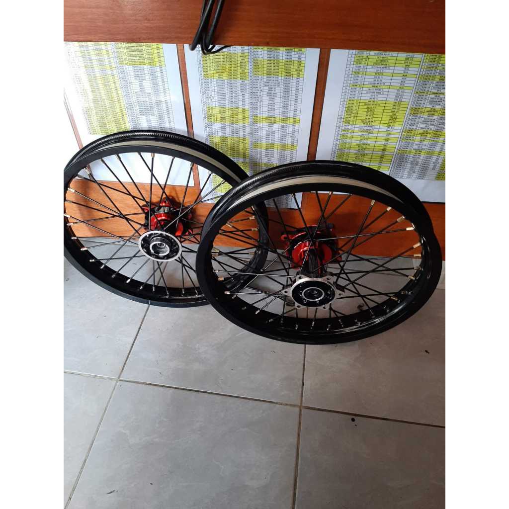 Roda Set Semi Cacing KLX Tanpa Ban Ring 17 Ukur Velg 160/185