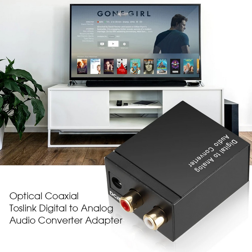 Digital to Analog Audio Converter Soket Headphone (Toslink Optical/Coaxial to RCA) Coaxial / Toslink
