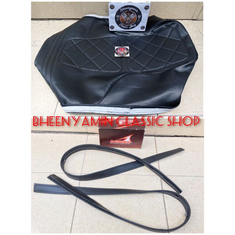 Cover Lapis Sarung Cofer Krakap Kulit Jok dan Tali Sabuk Jok Jog Sadel Sedel Kawasaki Binter Merzy M