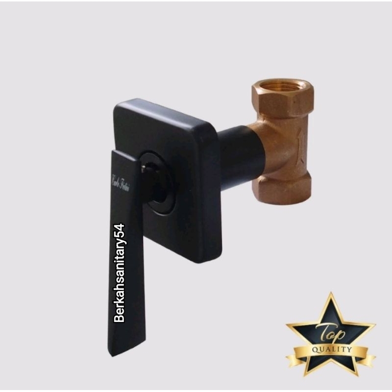 Stop Kran Tanam Kuningan Hitam/Stop Kran Wall shower