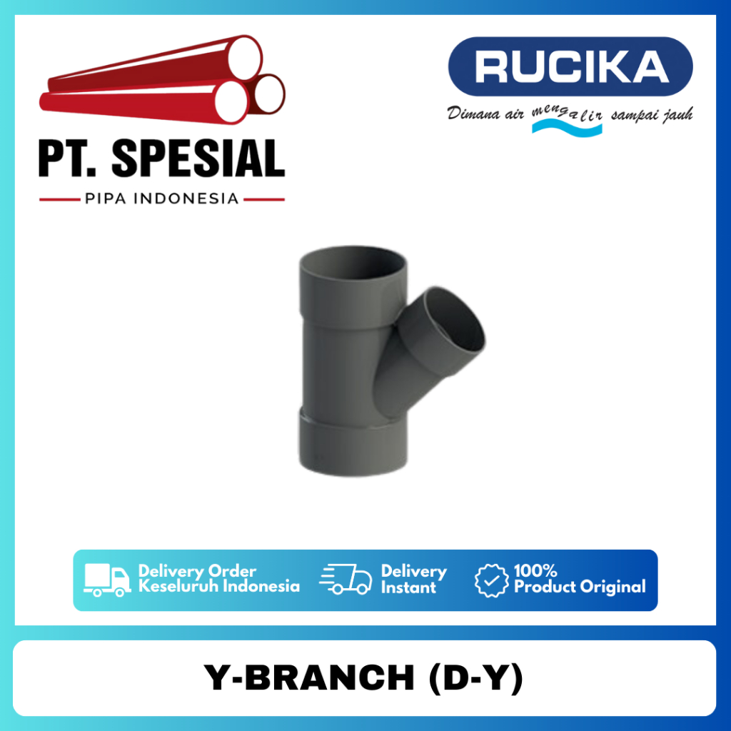 Tee Y PVC D 2 Inch PVC Rucika / Vlok Tee Y PVC Rucika / Y Branch PVC / Y Brand D - 05