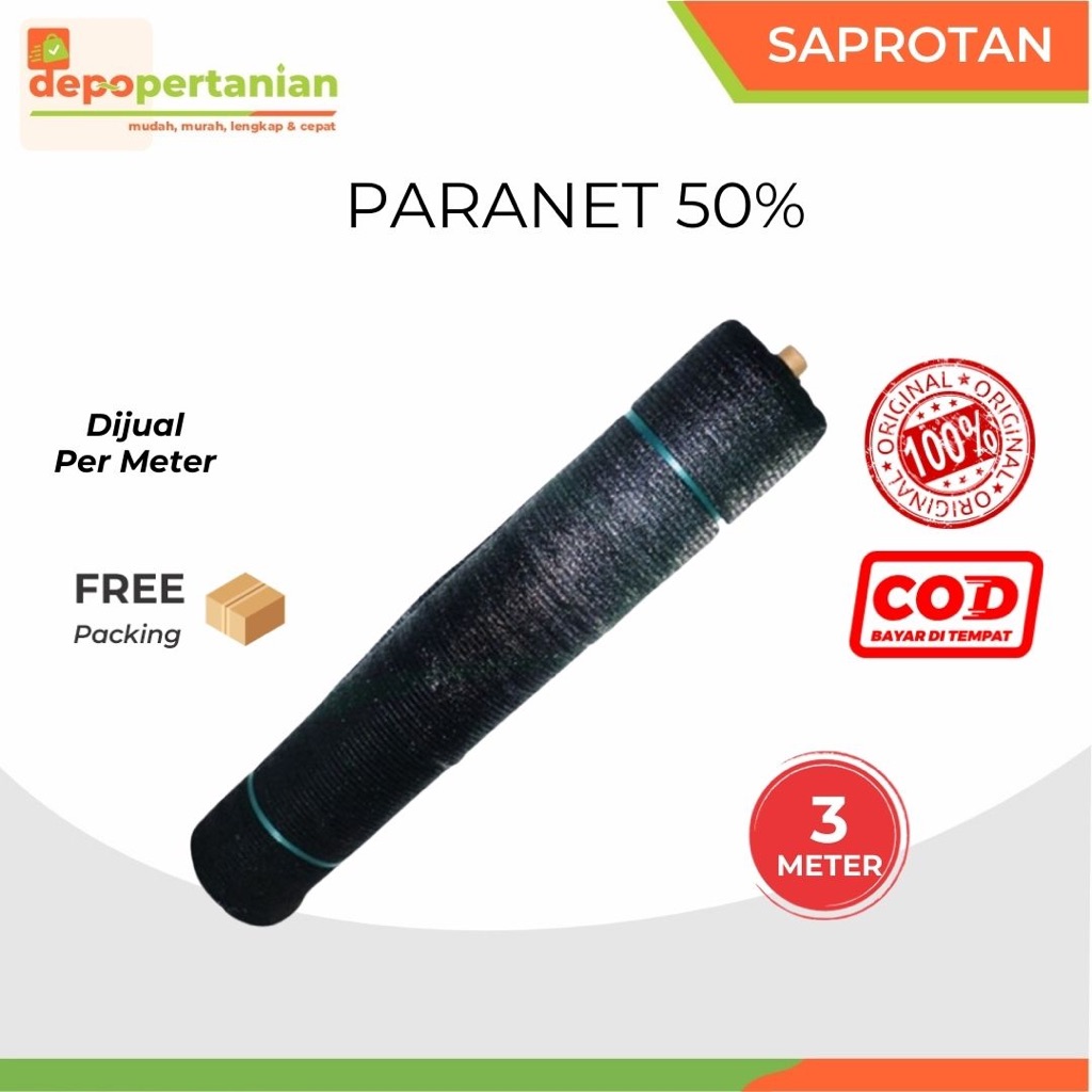 Depo Pertanian - Paranet 50% Lebar 3 Meter Eceran Dijual Per Meter