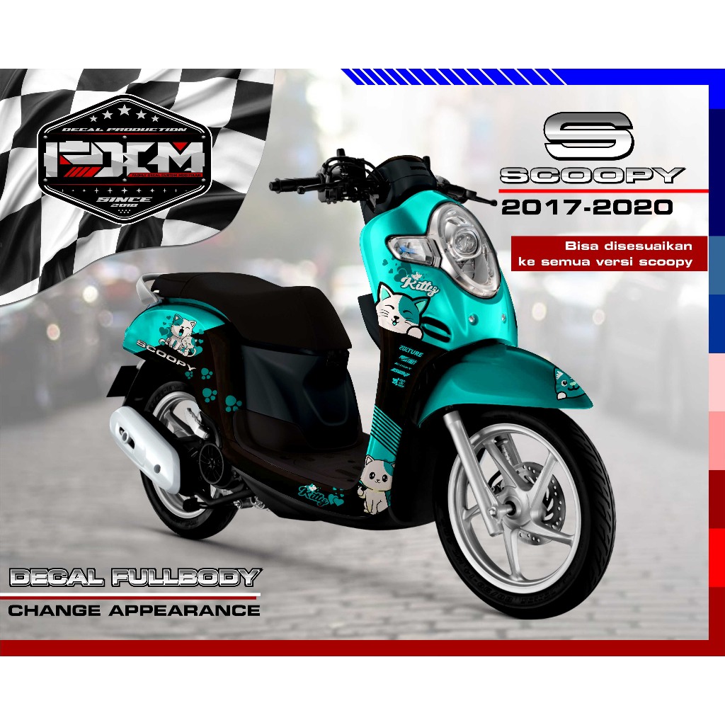 Decal Sticker Custom Full Body SCOOPY NEW 2016-2019 CAT TOSCA Decal Stiker Variasi Motor SCOOPY FULL