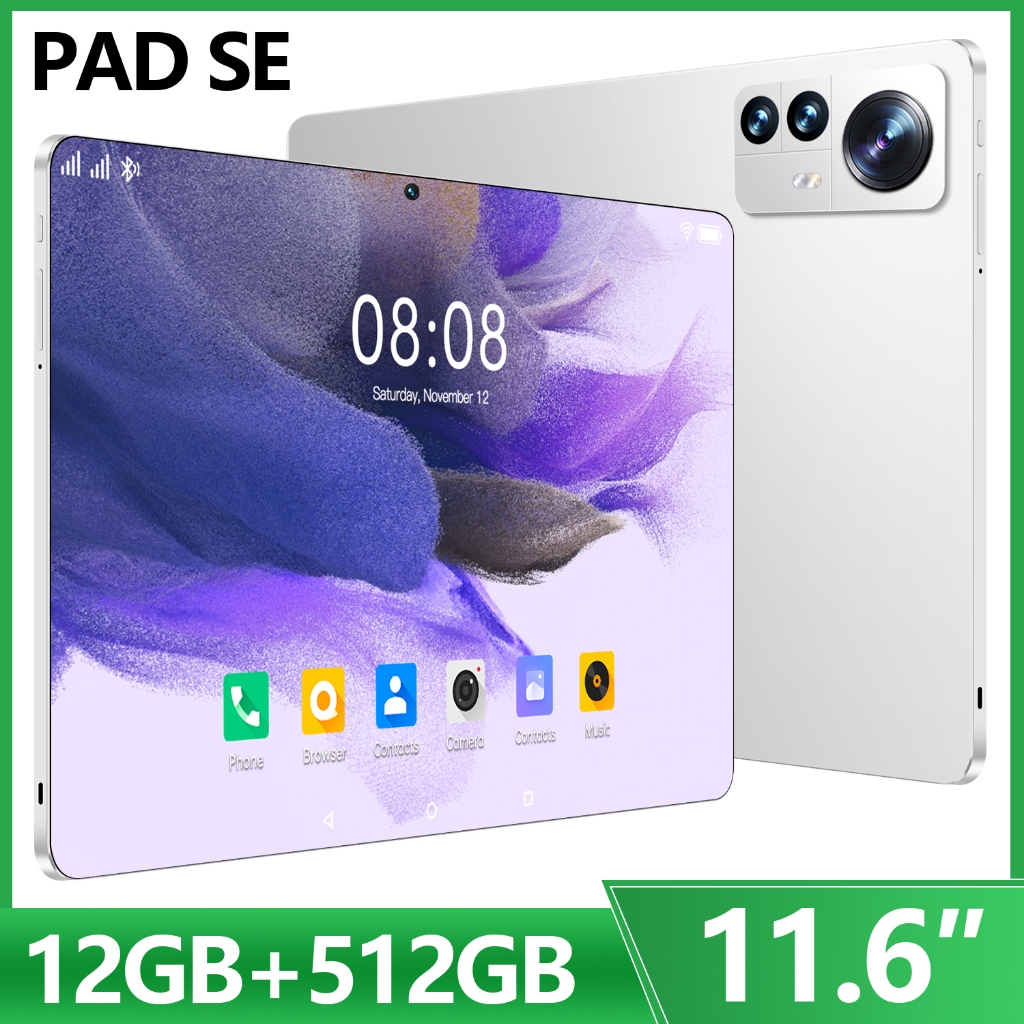 【original baru】2024 Tablet Murah Tab PC PAD SE 12GB+512GB  11.6inch Layar Full Screen Layar Besar 5G