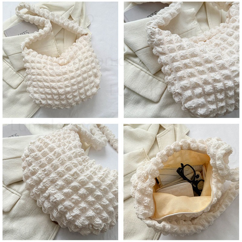 Tas Selempang Tas Berbulu Korea / Tas Bahu Wanita / Tas Tangan Bunga Gelembung / Tas Bahu Selempang