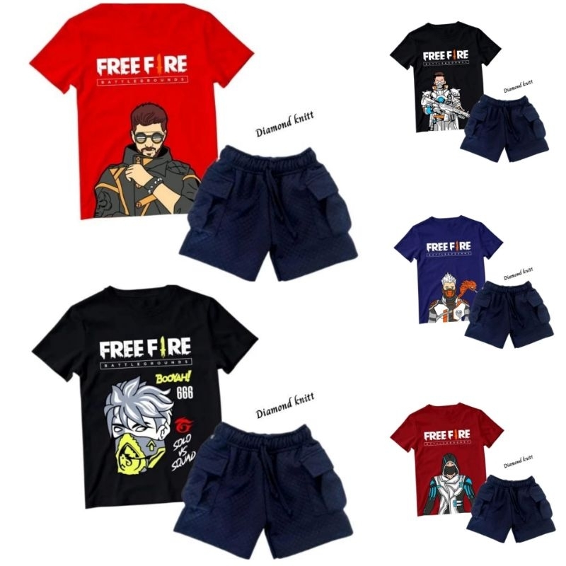 Setelan kaos distro anak FF  dan celana knit