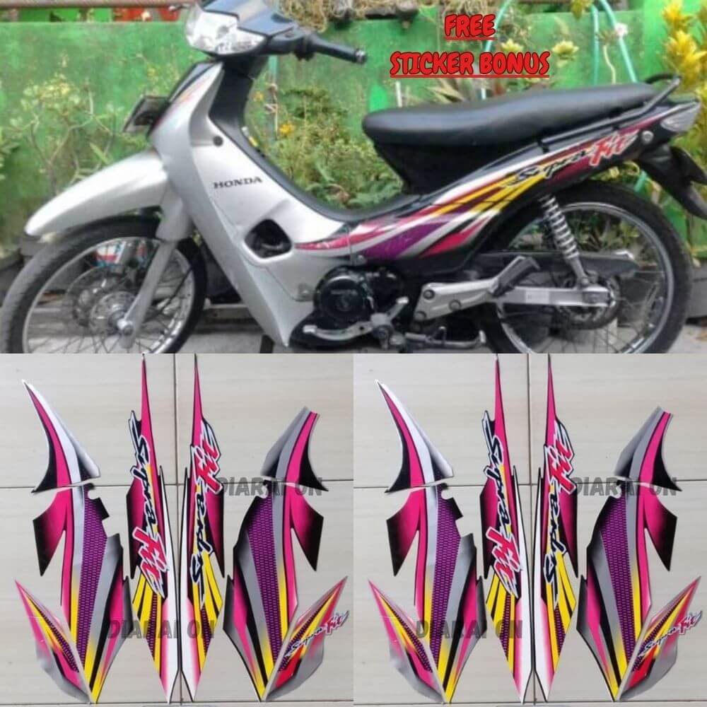 Striping Stiker Honda Supra Fit 2003 2004 - Supra Fit Lama Hitam Silver Murah