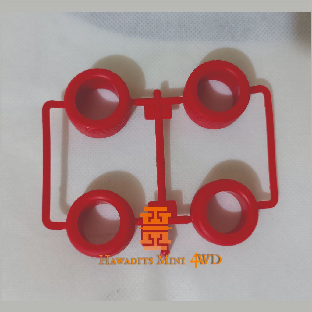Tamiya Ban Small Hard Red Merah Alur Loose Tridagger Zmc Original