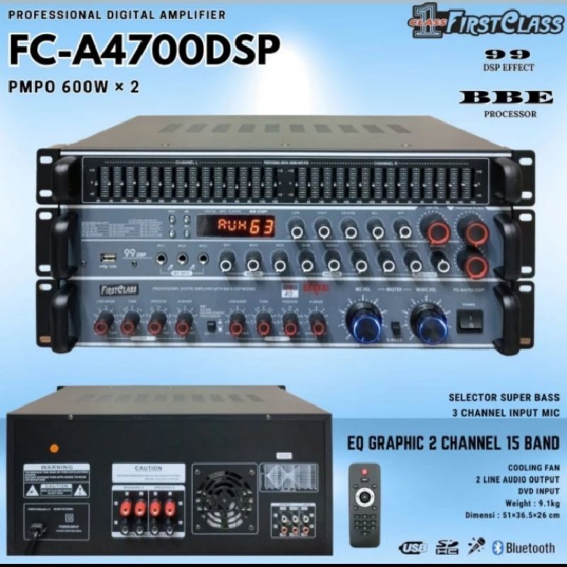 Power mixer Firstclass Fca 4700 Dsp effects vocal 99 dsp digital BBE