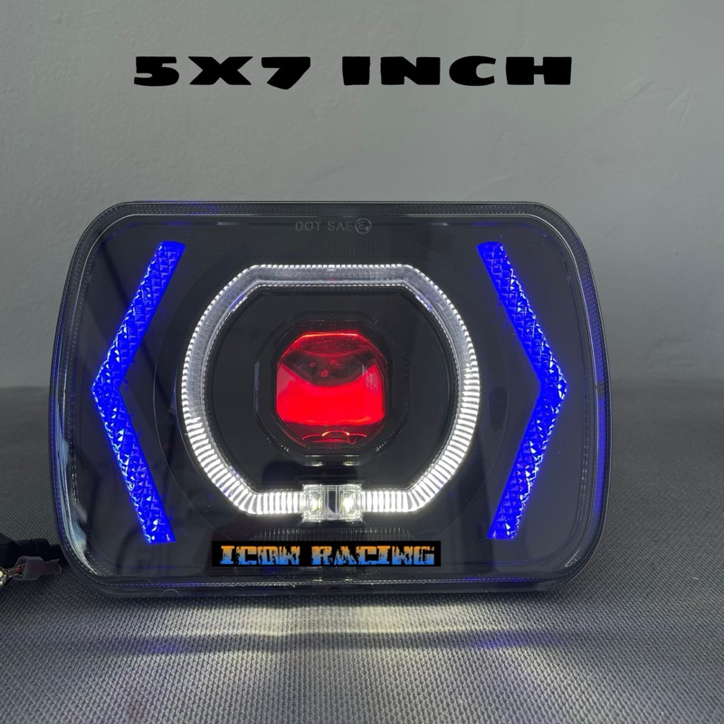 4ds Lampu Utama Biled Projector Original CR7 Headlamp Biled 5x7 inch Kotak Jeep Katana Taft Feroza