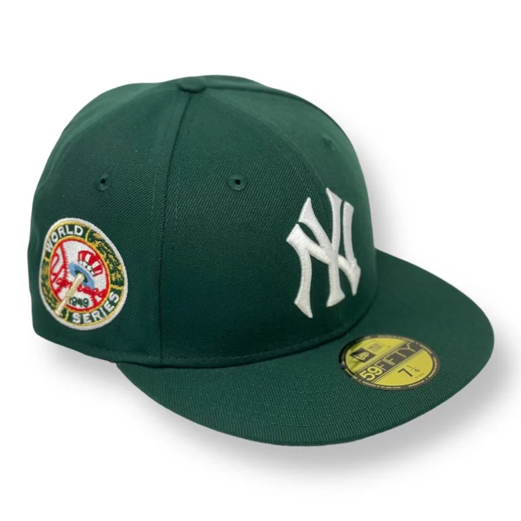 Topi Build Up NY New York Yankees Dark Green World Series 1949 Under Visor Grey Bordir Fitted Cap