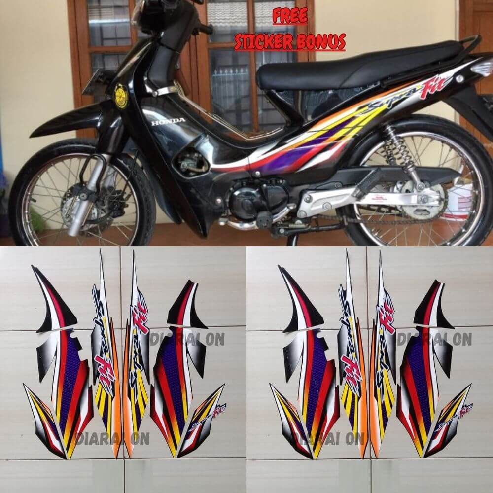 Striping Stiker Honda Supra Fit 2003 2004 - Supra Fit Lama Hitam Full Murah