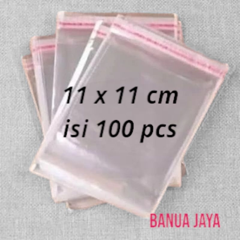 

Plastik OPP ukuran 11 * 11 cm isi 100 pcs