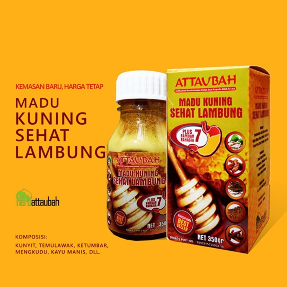 

MADU KUNING SEHAT LAMBUNG 350 GR- ATTAUBAH Bantu atasi masalah asam lambung Maag gerd nyeri ulu hati