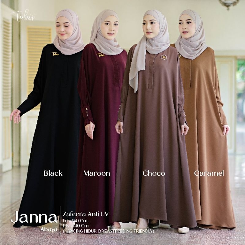 Abaya anti uv | Abaya gamis arab - abaya Turkey -gamis polos terbaru jumbo Janna Ori Tulussignature