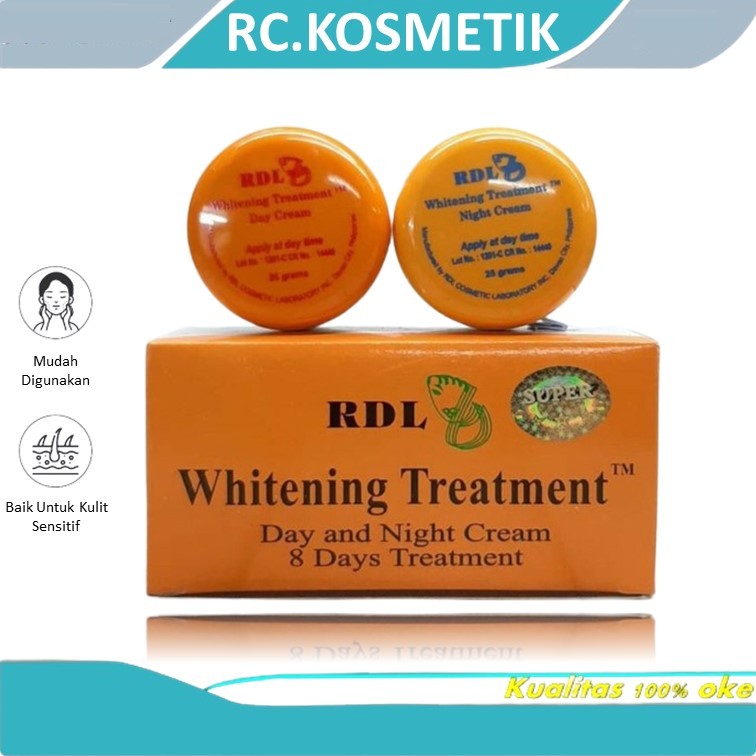 Cream RDL 8 Days Original Philippines Whitening Treatment Day & Night / Krim Siang Malam RDL / Paket
