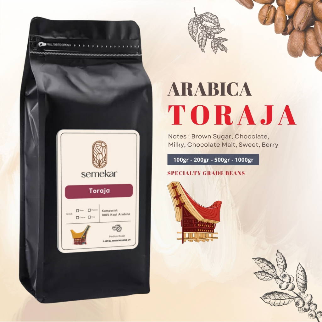 

Semekar Coffee - Kopi Tana Toraja arabica Specialty Roasted Beans - 500G