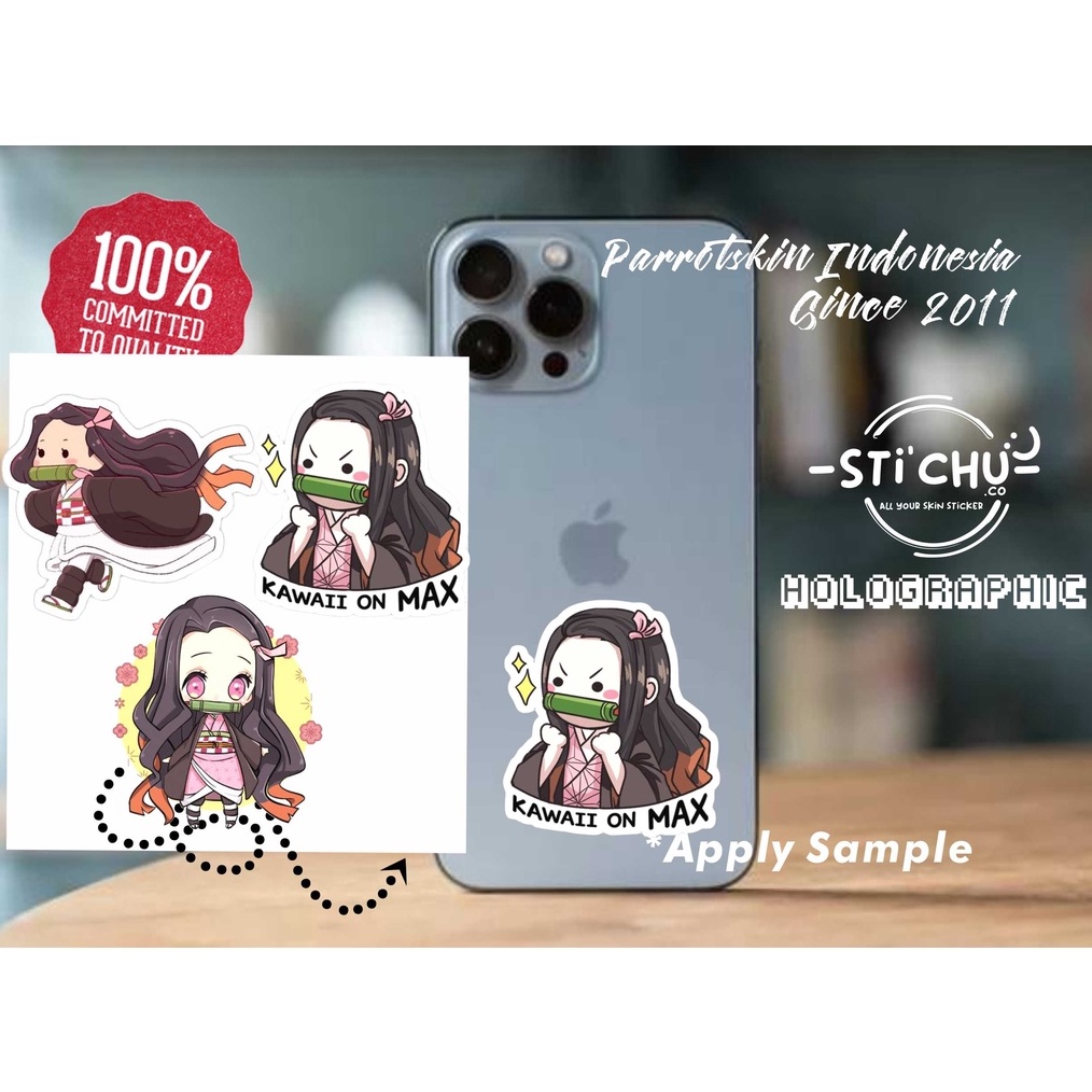 

MURRRMERRR Stiker Sticker hologram Anime KAWAI NEZUKO untuk Hp Laptop Helm botol dll