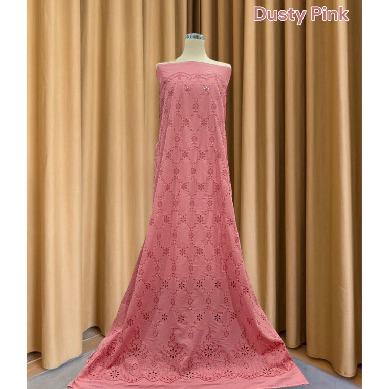 KODE R4D9 Kain Katun Bordir Pinggiran Bolong Motif Bunga Matahari