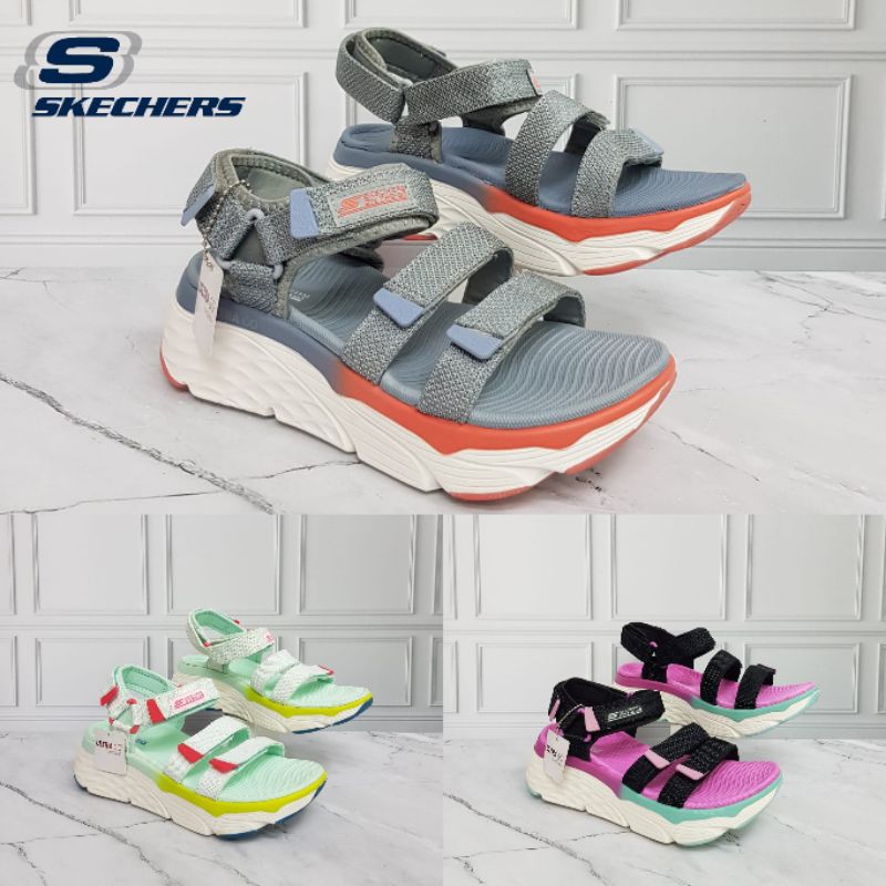 SEPATU SANDAL SKECHERS - SKECHERS MAX QUSHIONING SLAY - SANDAL SKECHERS WANITA