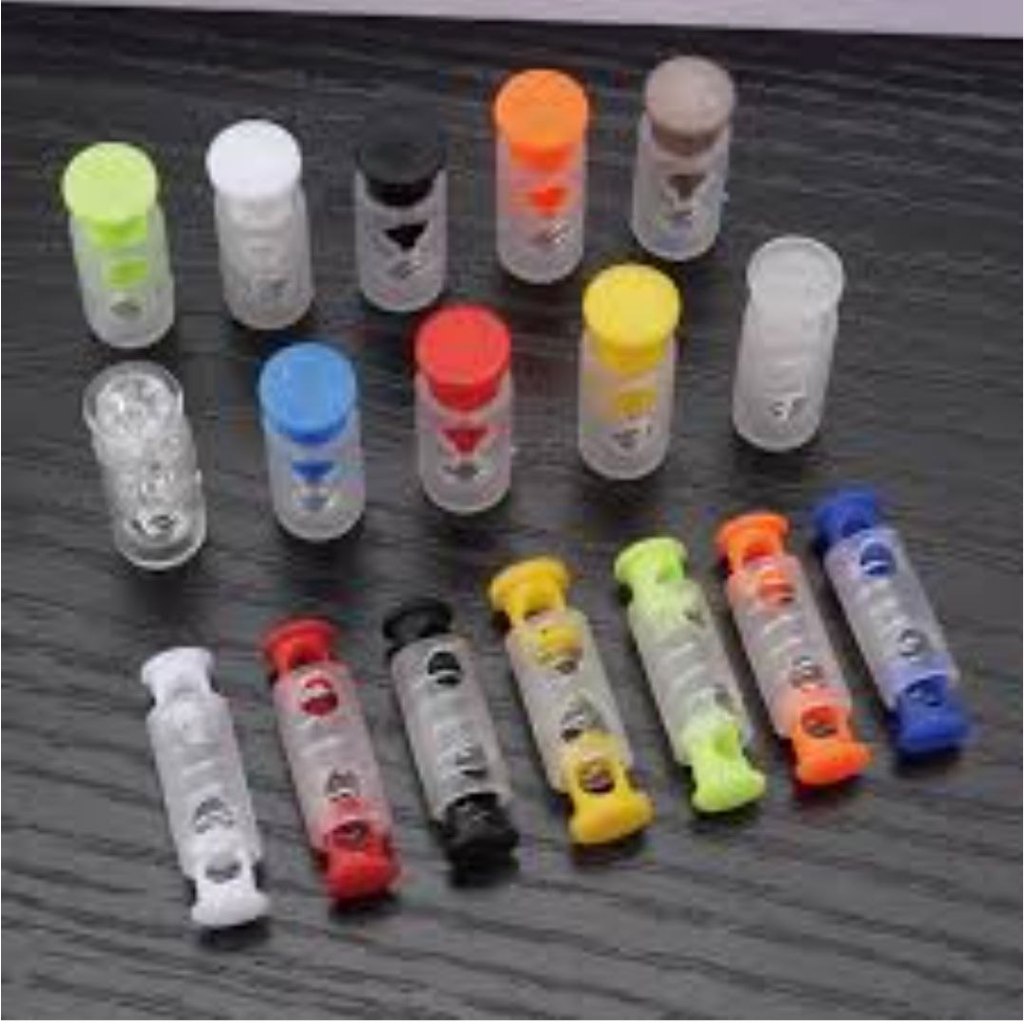 Stopper Tali 2 Lubang Model Botol Tabung Warna Transparan satuan warna- Orange