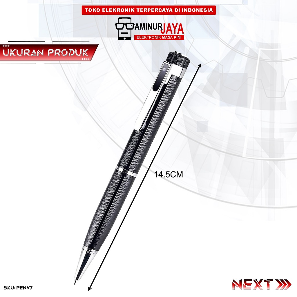 Pen V7 Hidden Kamera Pulpen Memory 8GB Spy Camera Mini V7 Kamera Mini Unik Perekam Vidio Poto Suara 