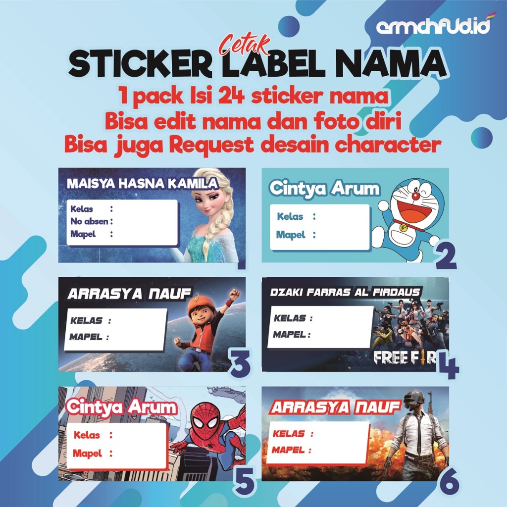 

Stiker label buku mata pelajaran karakter sticker nama mapel sticker buku pelajaran murah