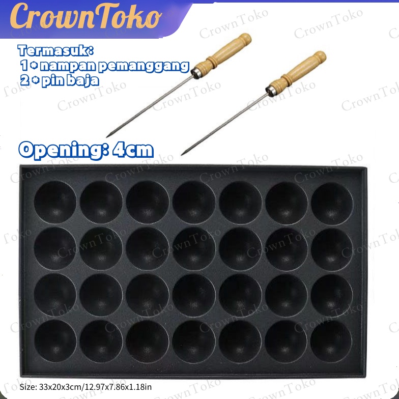 KODE O18G Cetakan Takoyaki 28 Lubang NoStick Baking Tray Cetakan Takoyaki Anti Lengket Kecil HYB