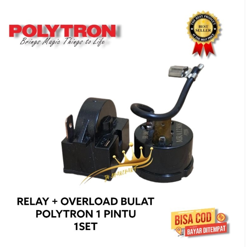 Overload Kulkas Polytron 1 Pintu + Relay Kulkas Polytron / Overload Bulat / Relay Kulkas 1 Pin Kanan