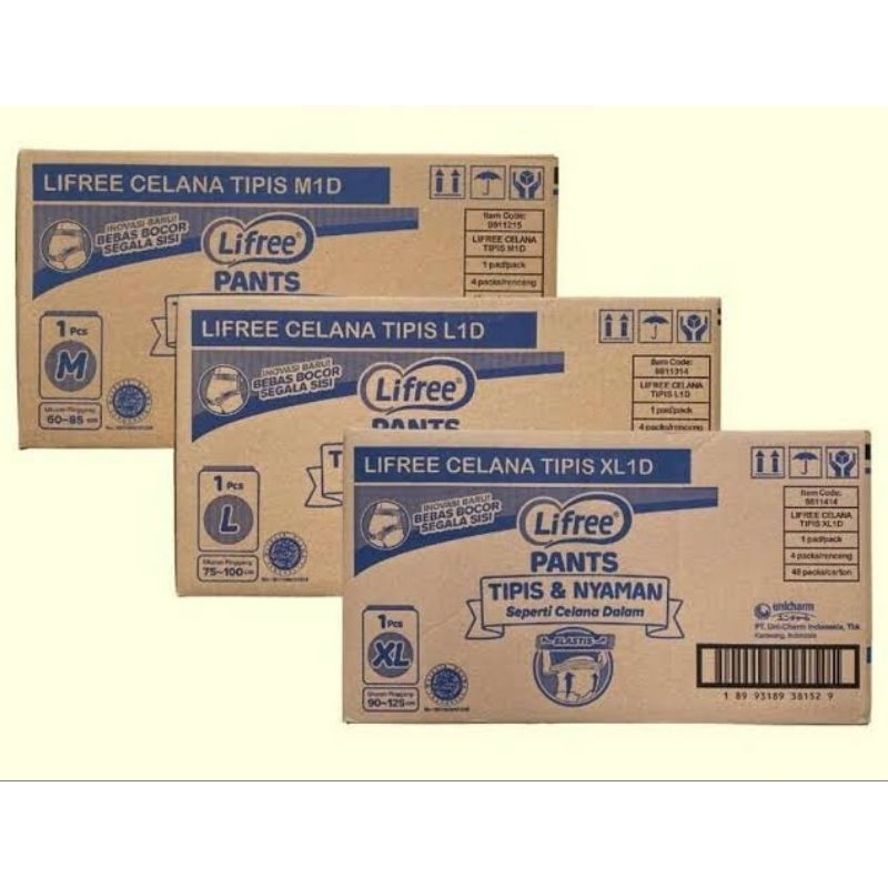 DISTRIBUTOR LIFREE POPOK CELANA DEWASA UKURAN M 1 KARTON/ POPOK MELAHIRKAN POPOK DEWASA
