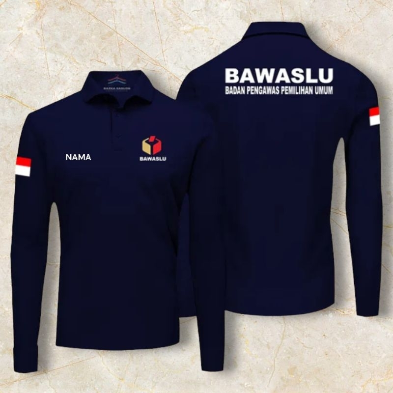 Kaos Krah BAWASLU baju Bawaslu Nevy Lengan Panjang