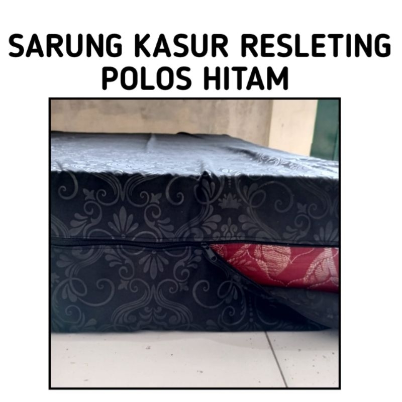 SARUNG KASUR RESLETING HITAM POLOS NO.1 NO.2 NO.3 NO.4