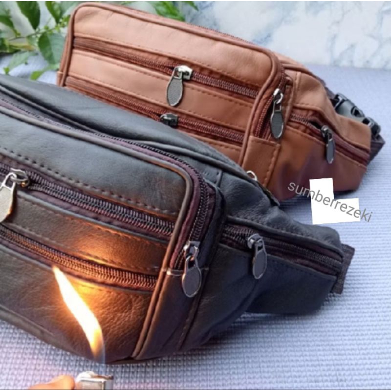 Tas pinggang kulit asli waistbag kulit garut asli tas slempang tas kulit asli