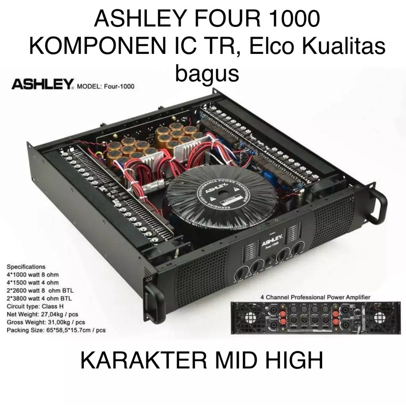 POWER ASHLEY FOUR 1000 Class H/ Power Ashley Four 1000 4 channel / power ashley four1000 class h 4 c