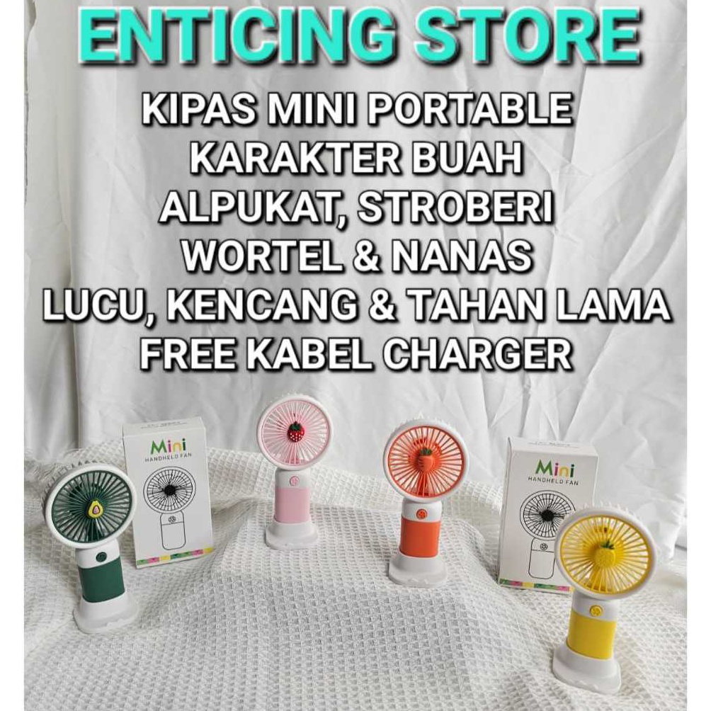 SPESIAL KIPAS ANGIN MINI PORTABLE GENGGAM MOTIF BUAH USB CAS KENCANG TAHAN LAMA PREMIUM QUALITY