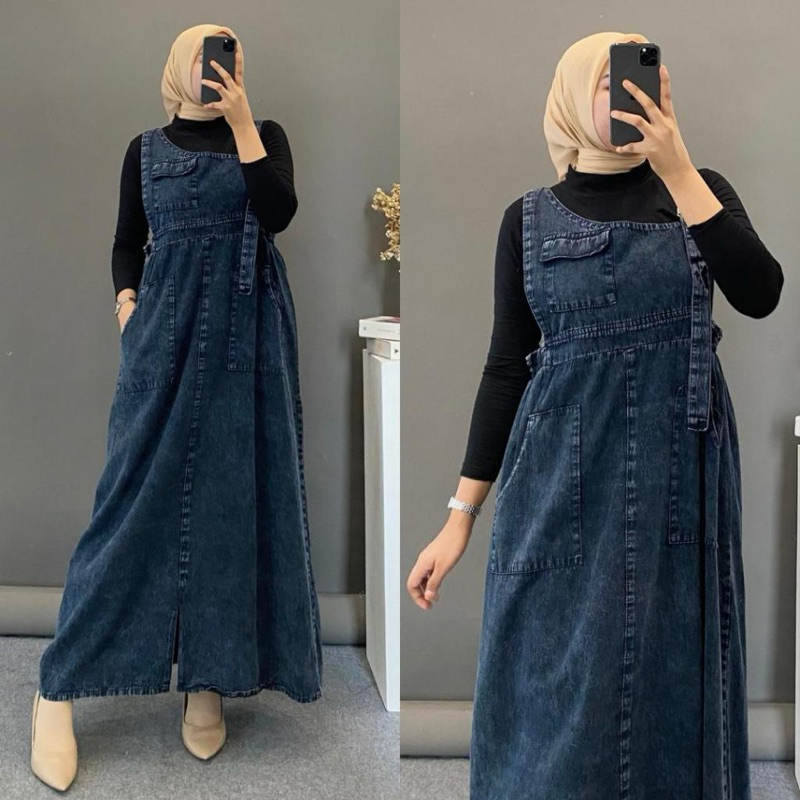 Overall Jeans Baju Kodok Wanita Terbaru//Jumsuit Denim Overall Dress Jeans Wanita Korean Style