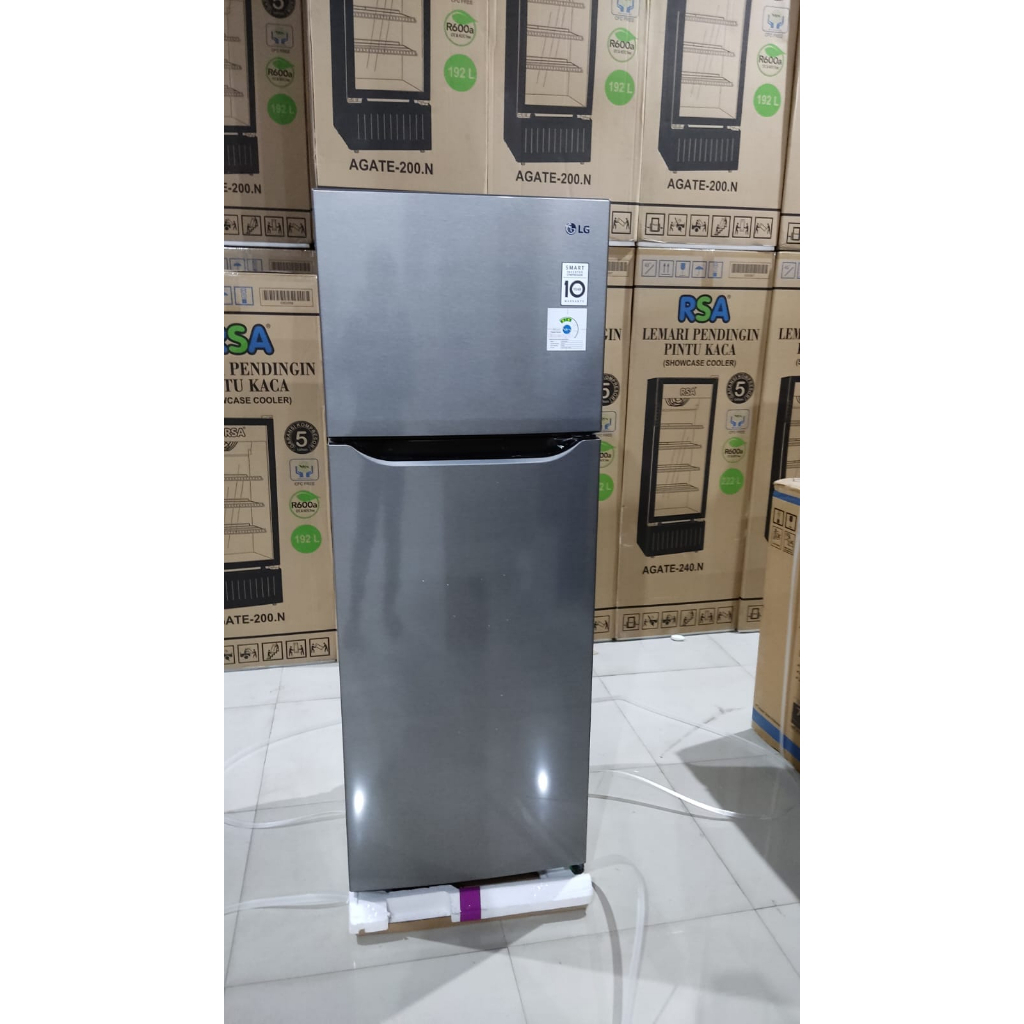 KULKAS LG 2 PINTU INVERTER 210 LITER GNB-202-SQIB GARANSI RESMI GNB-202SQIB GNB 202 SQIB GNB202 202S