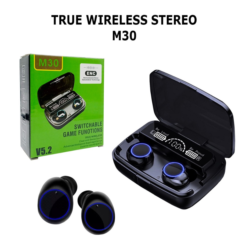 HEADSET BLUETOOTH TWS M30+POWERBANK