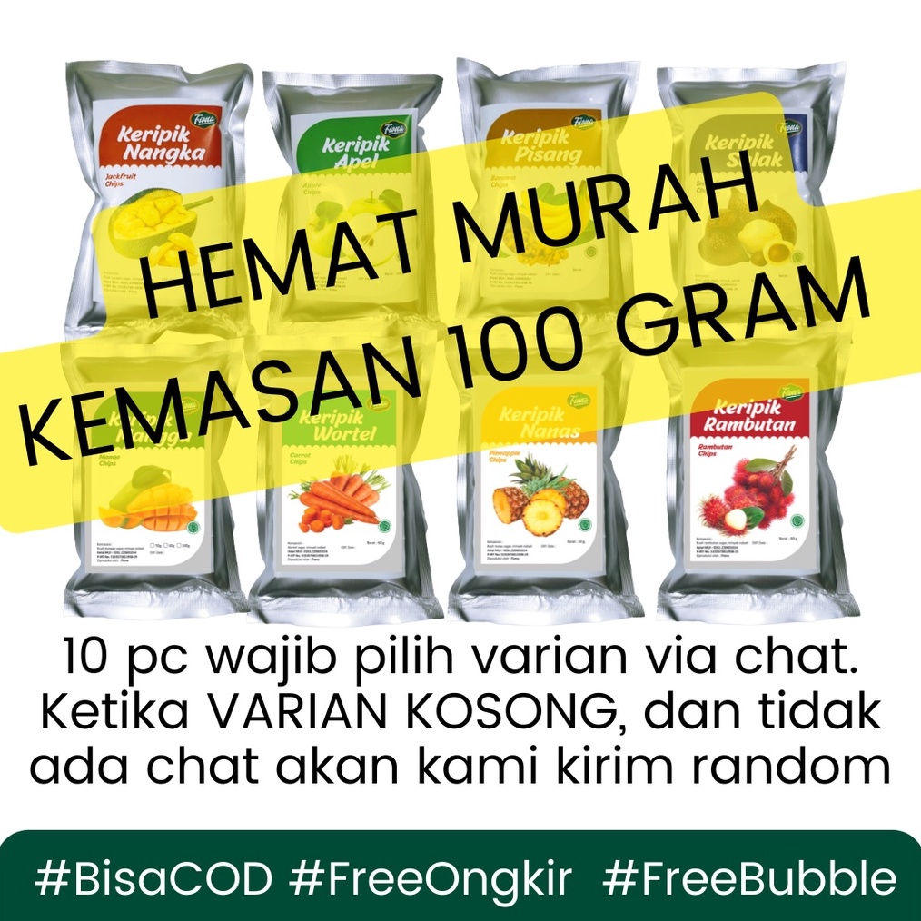 

SPECIAL PROMO HEMAT MURAH 1pcs Kripik Buah Varian Mix Nangka Apel Rambutan Mangga Nanas Pisang Salak