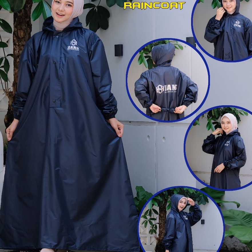 Top Mantel Gamis Syari Wanita Muslimah  Mantel Wanita Jumbo Waterproof Bahan PVC Anti Rembes