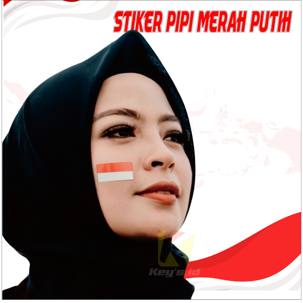 STIKER PIPI BENDERA INDONESIA MERAH PUTIH, STIKER HUT RI, TEMPELAN PIPI MERAH PUTIH, STIKER PIPI IND