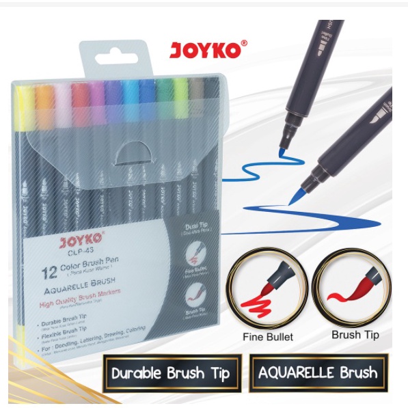 

TREND Color Brush Pen Pena Kuas Warna Joyko CLP43 12 Warna Color