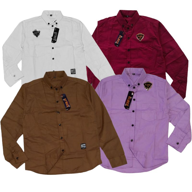 Baju kemeja anak laki laki Import 3-13 tahun Atasan Lengan Panjang kemeja anak polos laki laki katun