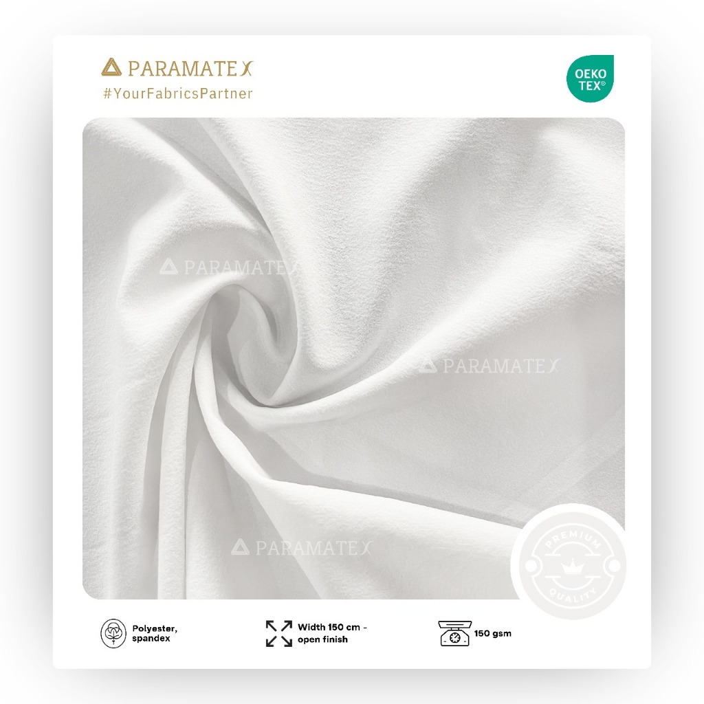 Paramatex Bahan Kain Recycled Microfiber 4-Way Stretch Per Yard Bahan Boardshorts Kemeja Pria Jaket