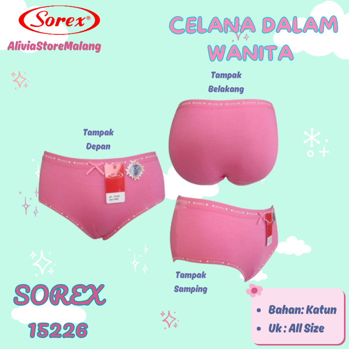 Sorex 15226 | CD Kancut Remaja Cewek / Celana Dalam Basic Wanita Fit to XL Lembut COD Alivia